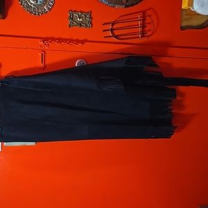 Sude Black Skirt with fringes